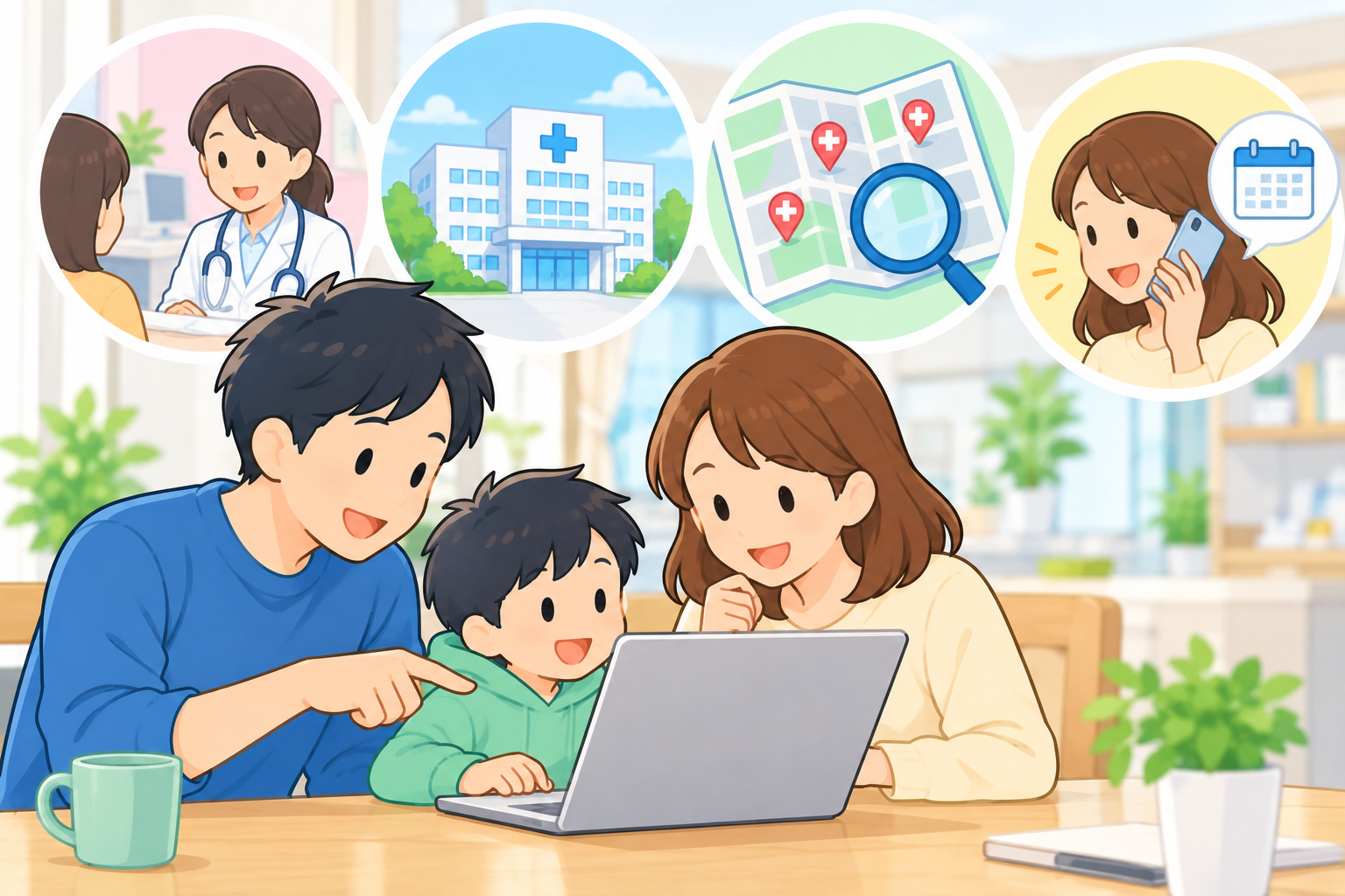 病院探しのイラスト